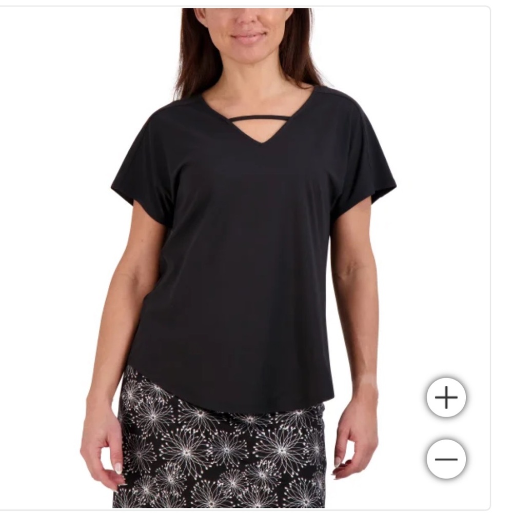 NWT Tranquility by Colorado Clothing Ladies' Black V-neck Top